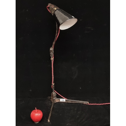 190 - Star Lot : A very early free-standing, Walligraph industrial work lamp, a nice lamp with a cast iron... 