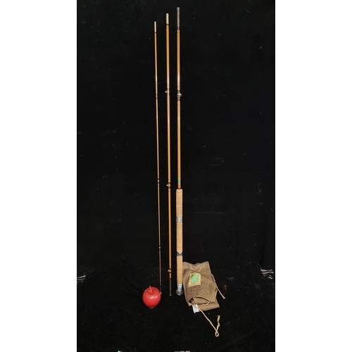 235 - A vintage Apollo three-piece tubular steel fishing rod, original sleeve.