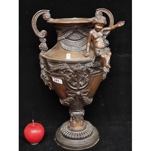 241 - Star Lot A fantastic, very large incredibly heavy cast bronze 19th century urn with profuse rococo s... 