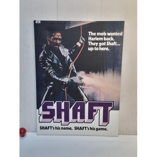 282 - A very large canvas poster for Shaft reading 