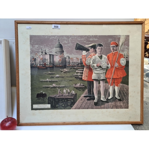 668 - A fantastic vintage lithograph titled 