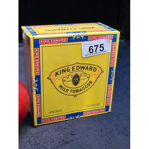 675 - A sealed pack of 50 King Edward VII mild tobacco cigars.