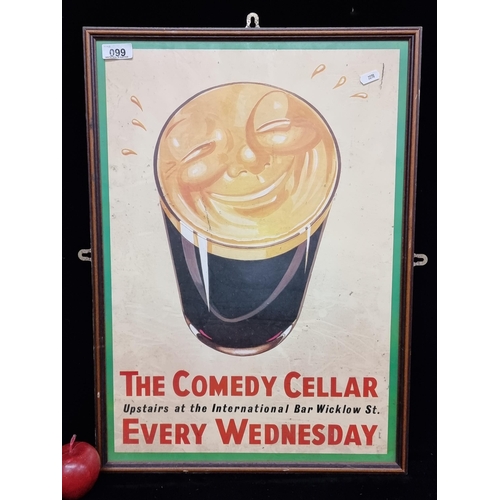 99 - A fabulous original vintage poster advertising The Comedy Cellar, at the International Bar Wicklow S... 