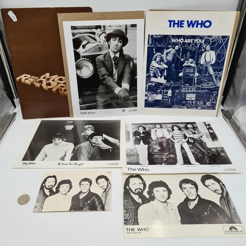 910 - A collection of the band The Who items, inc band photographs and a signed photograph of Keith Moon. ... 