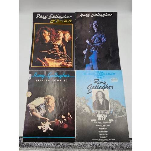 916 - Four original Rory Gallagher rare tour programmes, Inc a very rare The 3rd Mildenhall Rock and blues... 