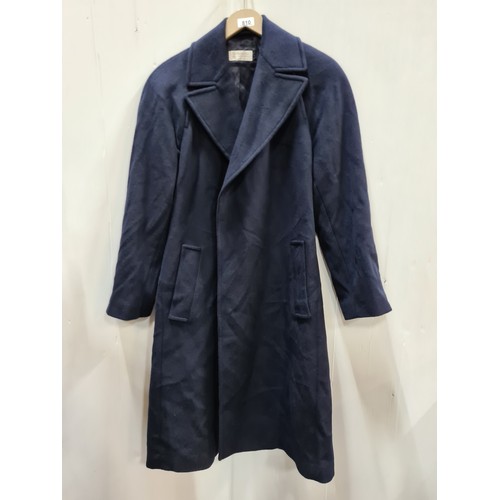 810 - A pure wool cashmere navy coat, model number: RN114836. A handsome long example by Brunello Cucinell... 