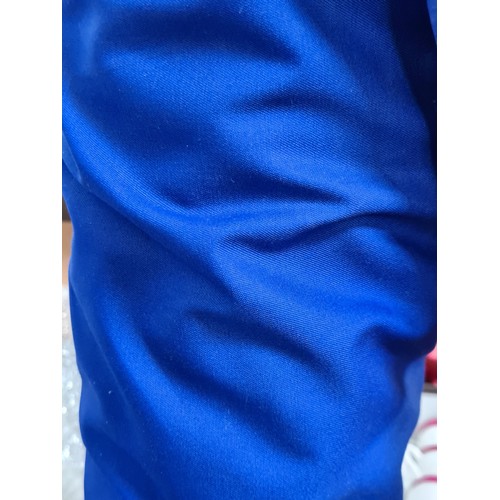 883 - A large bolt of cobalt blue cotton blend fabric. A quite stiff and durable fabric.