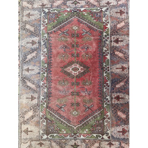 334 - A beautiful, hand woven Berber hall runner. Crafted in a rich red shade with brown and olive green d... 