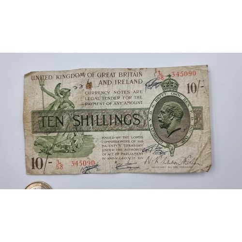 710 - A very rare ten shillings United Kingdom of Great Britain and Ireland bank note. Series number: L 58... 