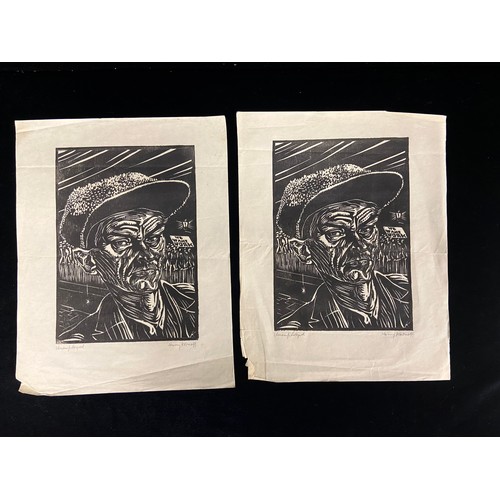 233 - Star Lot: Six original woodblock prints by famous Irish artist Harry Kernoff, each signed Hand signe... 