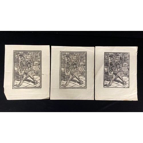 233 - Star Lot: Six original woodblock prints by famous Irish artist Harry Kernoff, each signed Hand signe... 