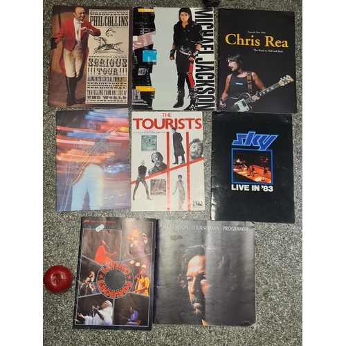 914 - Nine famous tour programmes inc an Original Michael Jackson Bad Programme with a cut 3D Micheal from... 