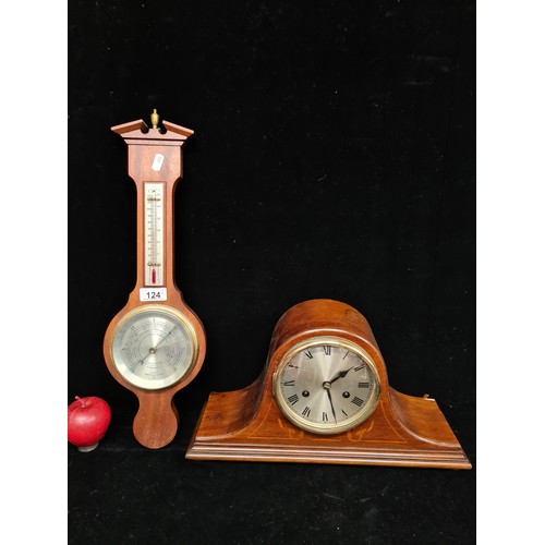 124 - Two items including a beautiful vintage mantle clock by Willman Brothers, Trinity Street Dublin, wit... 