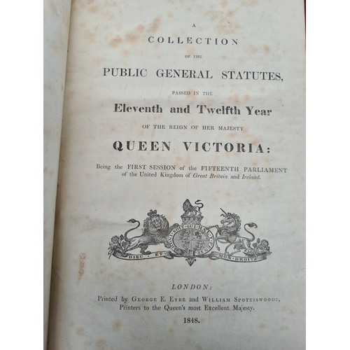 319 - A large hardback book entitled ''Statues; A Collection of The Public General Statues Passed in the E... 