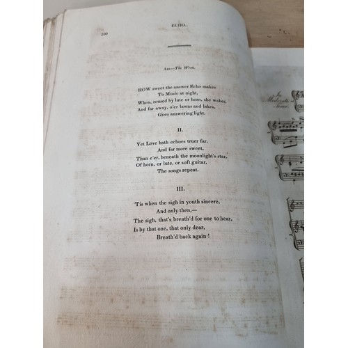 136 - Star Lot : An antique, first edition hardback book entitled 'Irish Melodies' by Thomas Moore, dated ... 