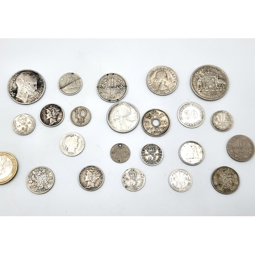 10 - A large collection of 22 assorted Silver coinage, Nice clean coins. With lots of Silver content.