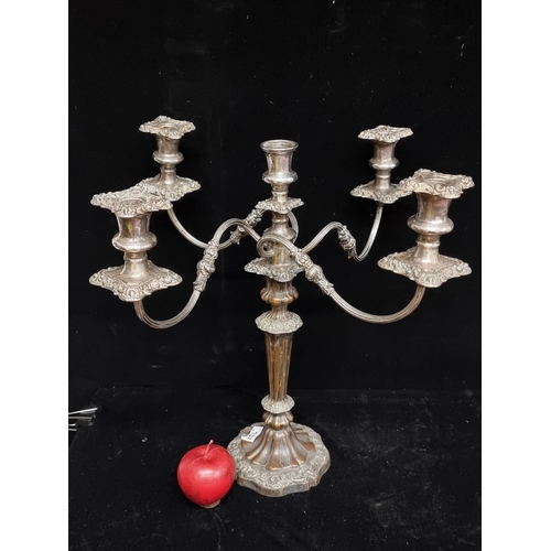 137 - An antique huge four branch candelabra top with five candle holders, elongated lines, tapered stems ... 