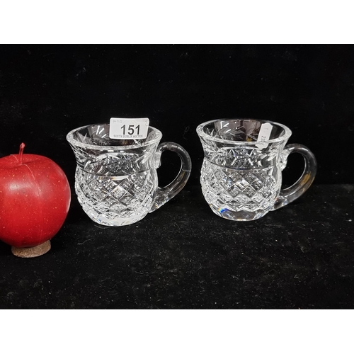 151 - A pair of heavy Waterford Crystal cups, perfect for drinking punch during the festive season! In the... 