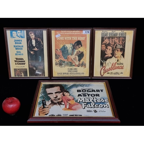 178 - A selection of four framed posters of vintage cinema, including popular productions Gone With The Wi... 