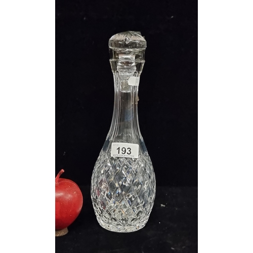 193 - A striking large Waterford Crystal decanter in the Colleen pattern, acid marked with the Waterford s... 