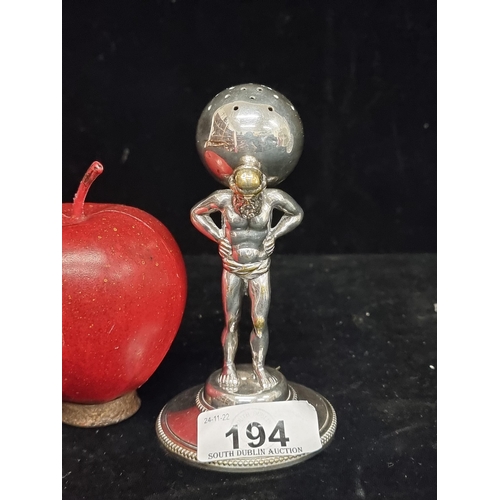 194 - Star lot : A late Victorian, silver-plated toothpick holder. In the form of the mythical figure Sisy... 