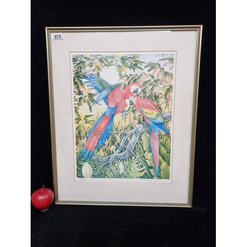 75 - A large limited edition (229/300) print of a work by famed Australian bird artist Peter Longhurst da... 