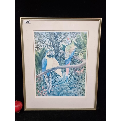 77 - A large limited edition (63/100) print of a work by famed Australian bird artist Peter Longhurst. Fe... 