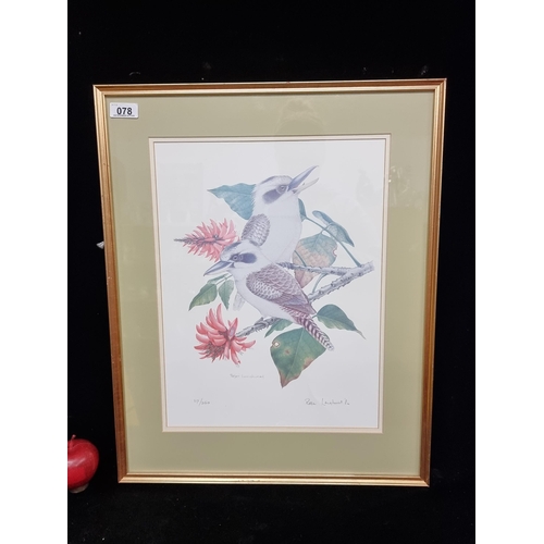 78 - A large limited edition (117/350) print of a work by famed Australian bird artist  Peter Longhurst d... 