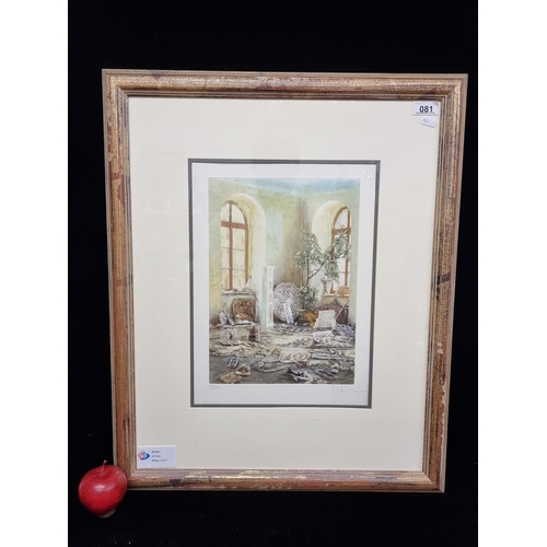 81 - A beautiful large limited edition (53/275) plate engraving print featuring an interior filled with n... 