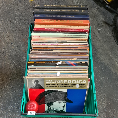 887 - Two crates filled with a huge selection of 80 classical, ballet and opera  music records, including ... 