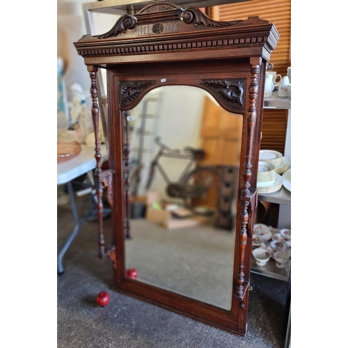 899 - Star lot : A stunning Victorian, mahogany bevelled Over mantle mirror. A large example with ornately... 