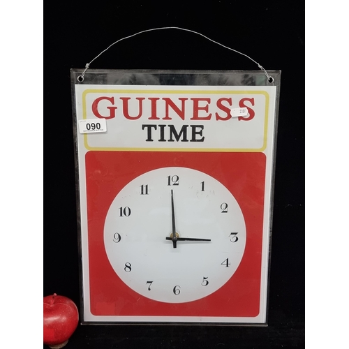 90 - A super battery powered glass wall clock reading 