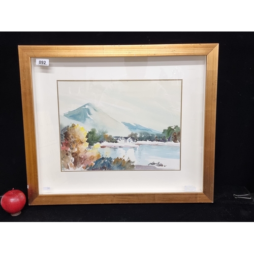 92 - A charming original watercolour on paper painting featuring a sweeping landscape in vivid colours. S... 