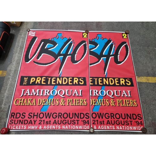 99 - Two very large original posters advertising UB40, The Pretenders, Jamiroquai and Chaka Demus & Plier... 