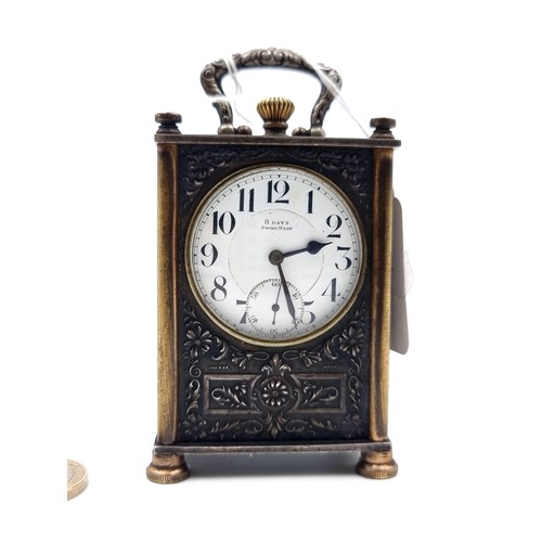22 - Star Lot : An excellent example of a Swiss made eight day antique carriage clock by famous clock mak... 