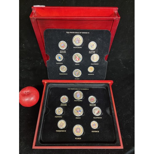 122 - Star Lot : A lovely collector's case containing a complete collection of the Predecimals enamelled c... 