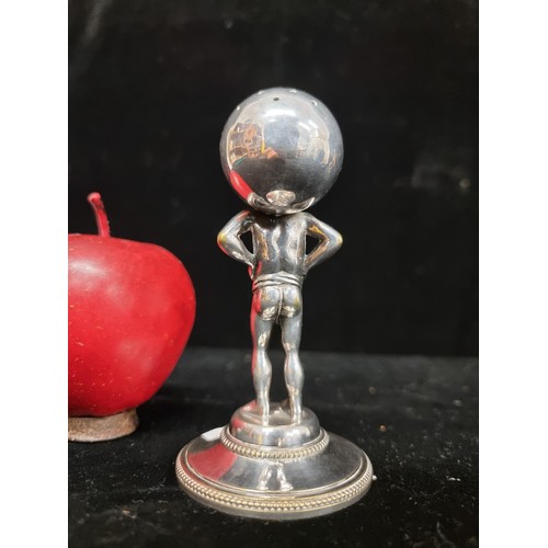 194 - Star lot : A late Victorian, silver-plated toothpick holder. In the form of the mythical figure Sisy... 