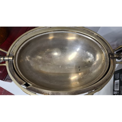 124 - Two items, including a lovely, antique silver plated food warmer by Dimmmer of Liverpool with a mark... 