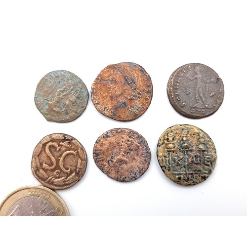 21 - A collection of six ancient Roman Imperial coins, of interest is a Antioch of Diadumenian coin of Se... 