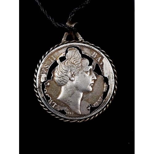 52 - A silver Madonna and child pendant, with a high quality sterling silver twist chain. Length of chain... 