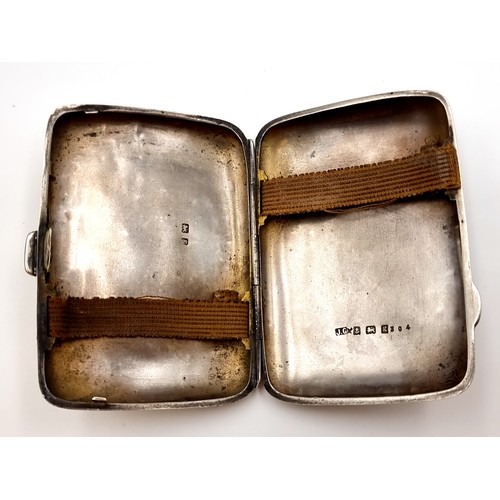 683 - A finely detailed and clean antique sterling silver cigarette case, with foliate detail. Hallmarked ... 