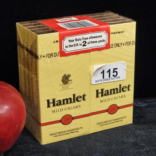 115 - A sealed package of 10 packs of Hamlet mild cigars. 5 cigars in each pack, 50 cigars in total.