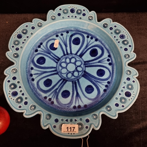 117 - Star lot : A beautiful, Very large plate designed by acclaimed Irish maker John Ffrench, for Arklow ... 