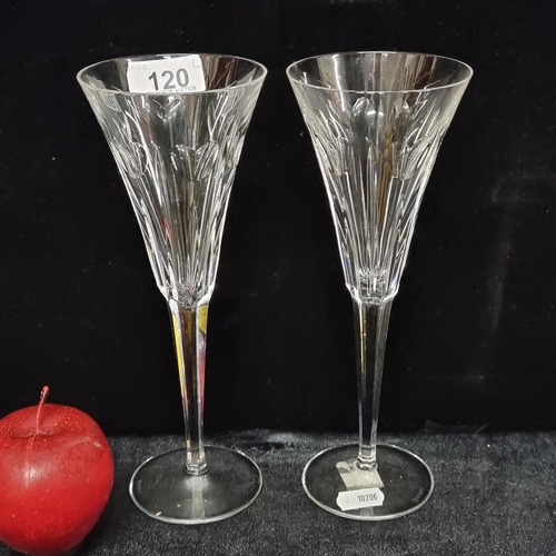 120 - A pair of Waterford Crystal 'Love' champagne flutes from the Millennium Series. In very good conditi... 