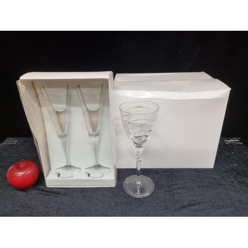 175 - A set of six 270ml white wine glasses by House Of Fraser in the Spirit series. Accompanied by a set ... 