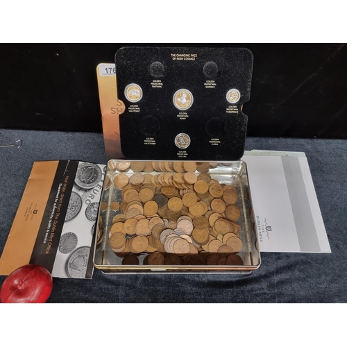 176 - A box of mixed coinage including a partial 