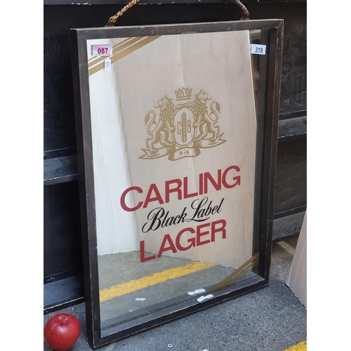 319 - An amazing vintage original wall mirror advertising Carling Black Label Lager.
MM: 48 x 64 cm