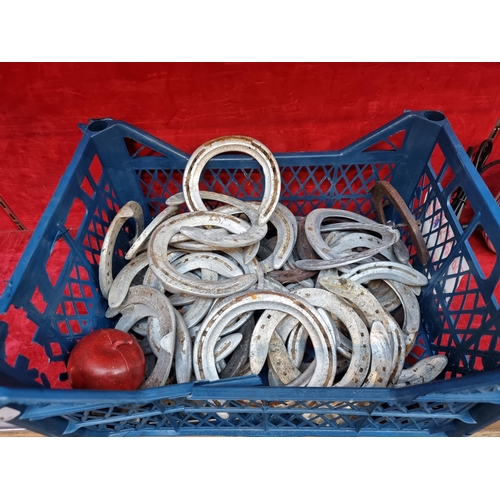 355 - A large crate of approximately 40 genuine horseshoes including examples by Royal Kerckhaert.