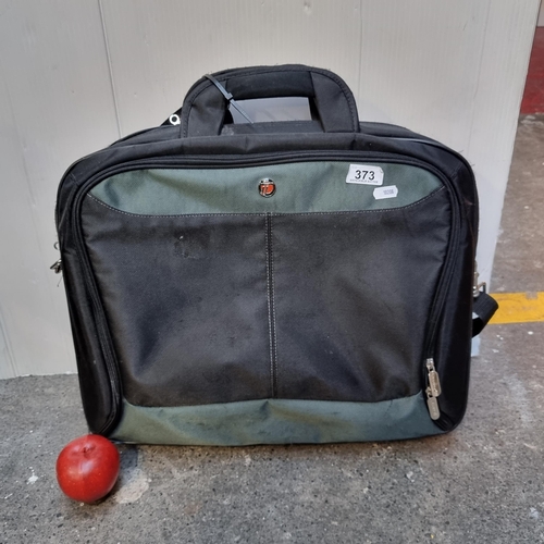 373 - A Targus laptop bag, with shoulder strap and multiple compartments. Similar examples retailing for €... 