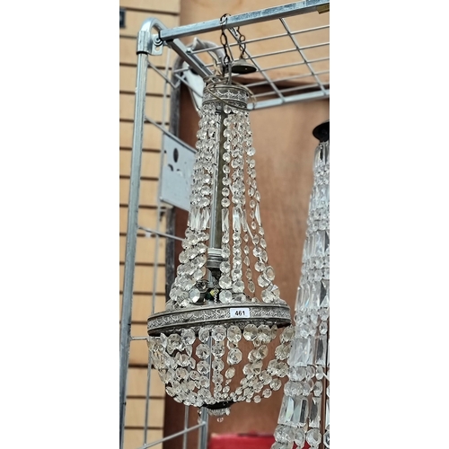 461 - Star Lot : A beautiful, Antique original French Empire style, basket chandelier. With large, cut cry... 